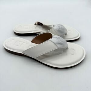 Aerosoles Galen Plush Flex Comfort White Faux Leather Sandals NWB 8